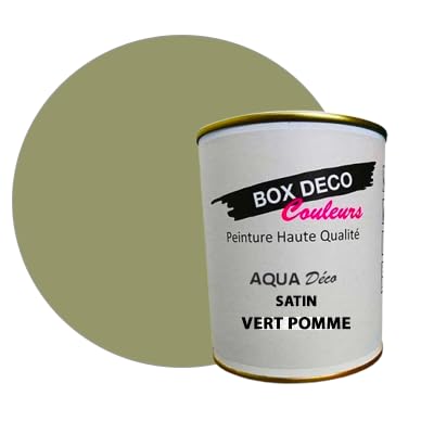 BOX DECO COULEURS Peinture murale acrylique aspect satin Aqua Déco - 750ml, Vert Pomme