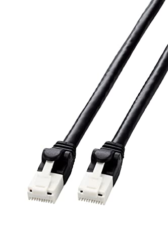 ???? Elecom LD-GPAT/BK2/RS Cat6A LAN Cable, CAT6A Compatible, 6.6 ft (2 m), Connector Has Unbreakable Tabs, EU RoHS Compliant, Simple Packaging, Black