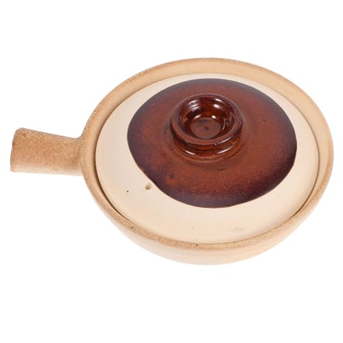 ULTECHNOVO Cacerola de Cerámica con Tapa para Cocinar Arroz y Estofados para Comidas Individuales y de Comida Rápida Resistente Altas y de Limpiar