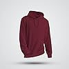 Mellor Design Plain Pullover Hoodie Hooded Top Unisex Mens Ladies Hooded Sweatshirts Burgundy, XL #2