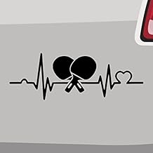 Heartbeat Table Tennis 6 Sizes 21 Colours - Sticker Bat Ball Net Cuff