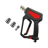 WISHNYMPH Washer Guns,High Pressure Washer Guns Quick Connects Kits with 3 Adapters for Garden Hose Fittings Ergonomic Grip 5000PSI Power