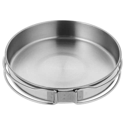 Stainless Steel Folding Mini Frying Pan Non-Stick Portable Camping Cookware for Hiking Backpackers and Outdoor Cooking