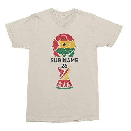 SWEET LEMONS Suriname 26 Trophy Graphic | Soccer Pride Fans Unisex T-Shirt (Natural, 3X-Large)