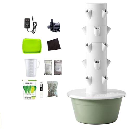 Jardín interior con luces LED de cultivo, sistema de riego automático, temporizador, kit completo de plantación para cultivar hierbas y verduras