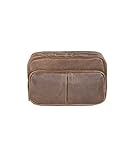 Scully Aero Squadron Vintage Leather Large Hanging Toiletry Shave Kit Walnut