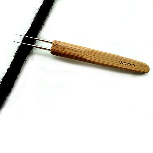 ccHuDE 3 Pcs 0.5mm Dreadlock Crochet Hook Wood Crochet Needles Hair Dreadlocks Tool for Braid Craft