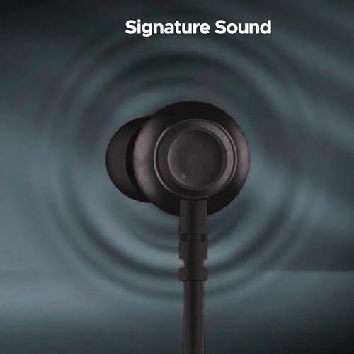 Image of boA Bluetooth Neckband Earphones with Mic, Fast Charging Support, Ergonomic Neckband Fit, HD Calling Mic, Sweat Resistant Build for Workout Office Travel, Compatible with Android and iOS Devices