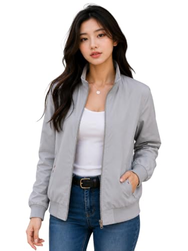 Image of Women's Regular Fit Jacket For Casual Wear || Full Zip Mock Neck Casual Jacket | Full Sleeve Oversized Stylish Jacket For Women ||Regular Fit Zip-Up Casual jacket | bomber jacket for women
