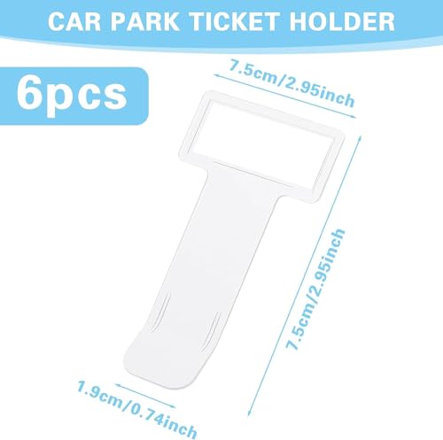 Image of 6 Pcs Car Windshield Parking Ticket Holder Transparent Car Parking Ticket Holder Clip with Adhesive Tape Plastic Auto Accessories Clip for Car Windscreen Window