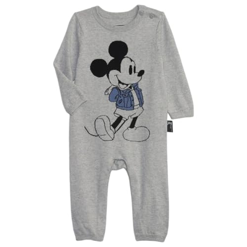 Image of GAP Infants' Relaxed Fit Mickey Mouse Graphic Print Full Sleeves Round Neck Romper