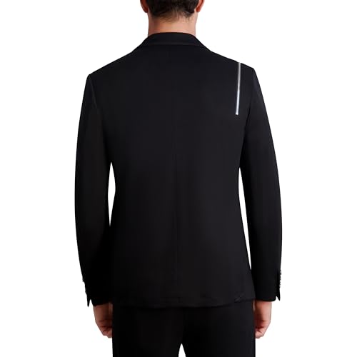 KARL LAGERFELD Men's 2 Button Exposed Zipper Blazer4