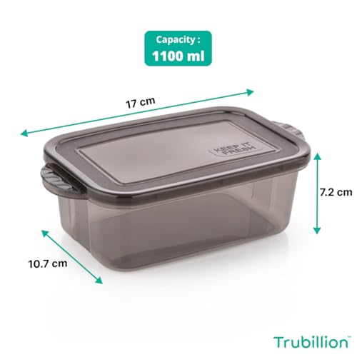 Image of CrisperBox, Pack of 6 Fridge Storage Containers, 1100ml, Freezer Safe,BPA Free,Food Grade Boxes for Kitchen Meal Prep,Vegetables,Fruits, Snacks,Leftovers,Stackable Space Saving Organizer