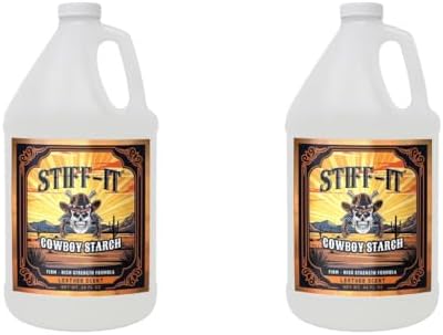 Stiff-it Western Cowboy Starch for Crisp and Clean Denim - Patent Formula with Leather Scent, Easy-Pour Design, and Winkle-Free Jeans