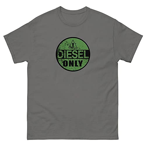 Diesel Truck T-Shirt Mens Powerstroke Tshirt Duramax Tee Big Rig Driver Shirt Charcoal