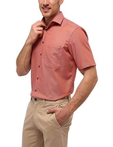 ETERNA Comfort Fit Hemd Halbarm New Kent Kragen Struktur rot Größe 43