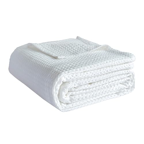 Simple&Opulence 100% Cotton Waffle Weave Throw Blanket 40"x50", Soft Lightweight