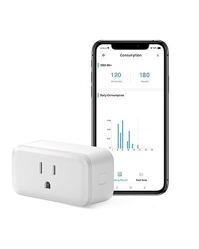 SONOFF S40 15A WiFi Smart Plug with Energy Monitoring ETL Certified Smart Outlet Timer Switch Work with Alexa & Google Home Assistant IFTTT Supporting 2.4 Ghz Wi-Fi Only 1-Pack