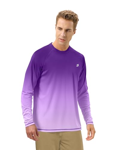 Image of Roadbox Mens UPF 50+ UV Sun Protection Shirts Outdoor Long Sleeve SPF Rash Guard for Fishing Hiking Swimming Running