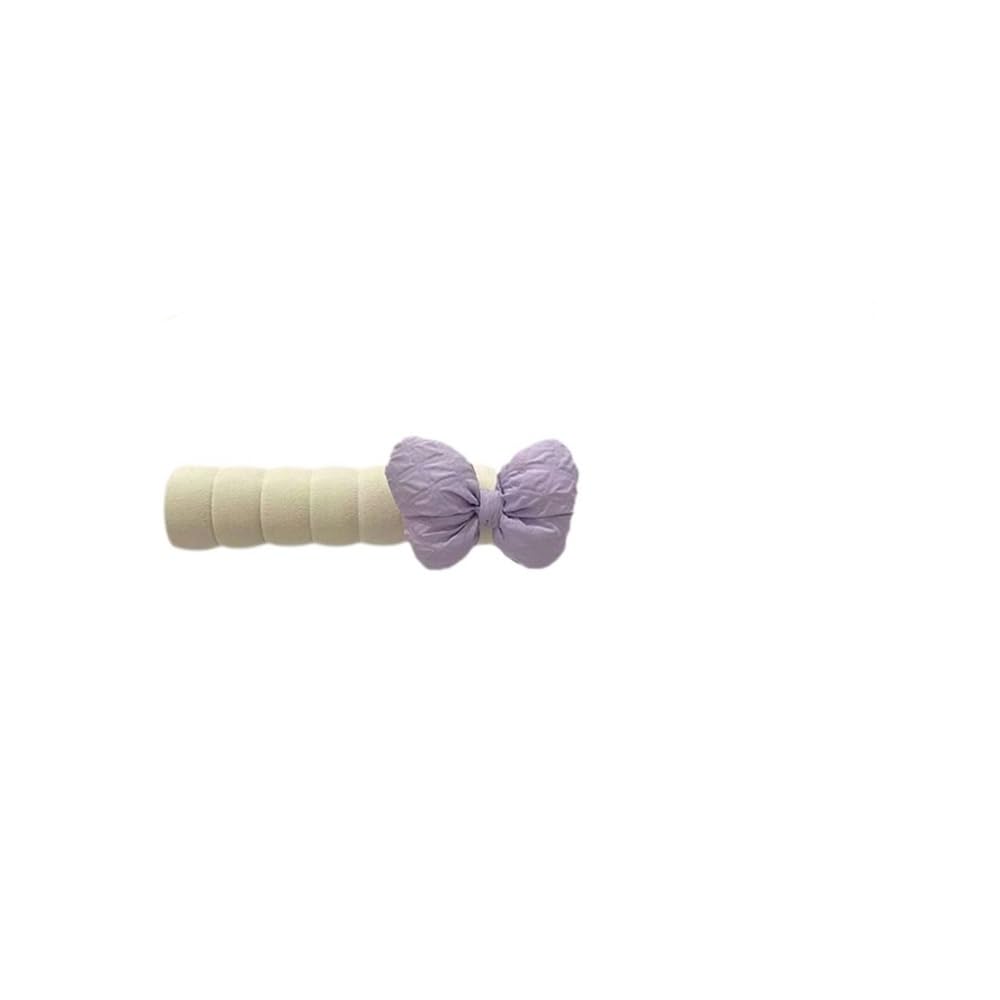 TIANSHENGQI 2Pcs Bowknot Anti-Collision Door Handle Cover Doorknob Protective Guard Decoration(Purple)