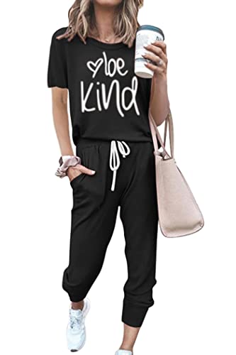 PRETTYGARDEN Women's Two Piece Sets 2025 Summer Spring Jogger Pants Travel Vacation Lounge Outfits Airplane Matching Clothes