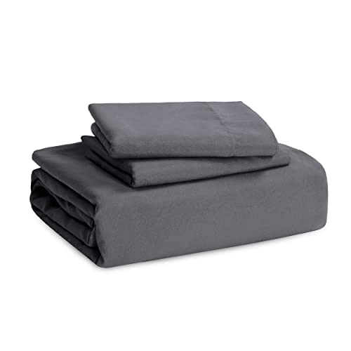 Image of Bedsure Dark Grey Duvet Cover Queen Size Only - Prewashed Cotton-Like Polyester Extra Soft All Season Bedding, Includes 1 Duvet Cover 90x90 Inches with Zipper Closure, Comforter Not Included