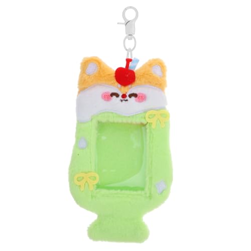 LALAFINA Cute Kpop Photocard Holder Keychain Plush Photo Card Sleeve for Boys and Girls Wallet Keychain Photo Holder Vertical Badge with Hollowout Design