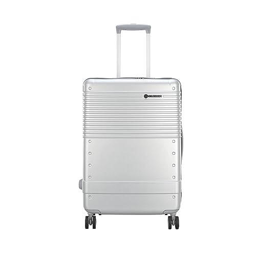 Image of Carlton Alumina | Check-in Trolley Bag, 69 Cm Medium Hardsided Luggage | 8 Wheels, TSA Lock | Polycarbonate | Premium Suitcase for Travel | 5 Year International Warranty | Metallic Silver