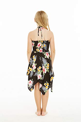 Image of Family Matching Hawaiian Clothes, Hibiscus Black | Black Hibiscus Print • Soft Rayon Fabric • Family Matching Outfits • Vacation Ready • Luau Party Wear