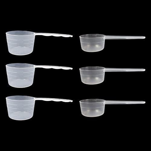 Zasjon Messlöffel Set, 6 Stück Kunststoff Transparent Messlöffel Gramm Neasuring Spoons Set, 15g, 25g Kleiner Dosierlöffel mit Skala Messlöffelsets