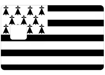 Sticker pour carte bancaire format US Breton Drapeau, Dicernez votre carte bancaire, 100% Made in France