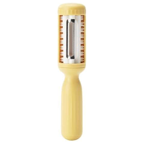 2-in-1 Vegetable Fruit Cleaning Brush and Peeler,Multifunctional Fruit Peeler Rotating Design Easy-grip Vegetable Brush，Peeler for Potato Apple Veggie Carrot Fruit Kiwi Cucumber Sweet Potato (Yellow) Cover