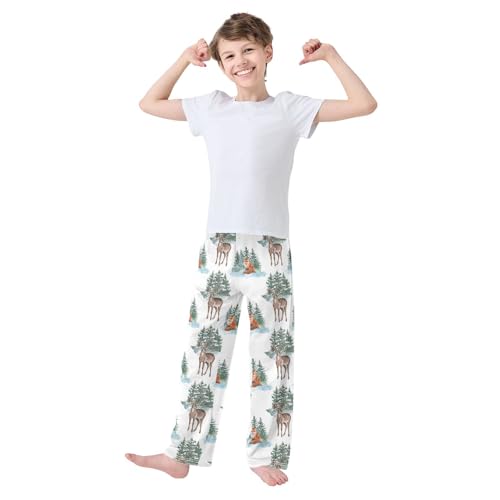 Moose Fox Boys Long Pants Soft Trousers Elastic Waist Kids Lounge Bottoms with Pockets S-XL2