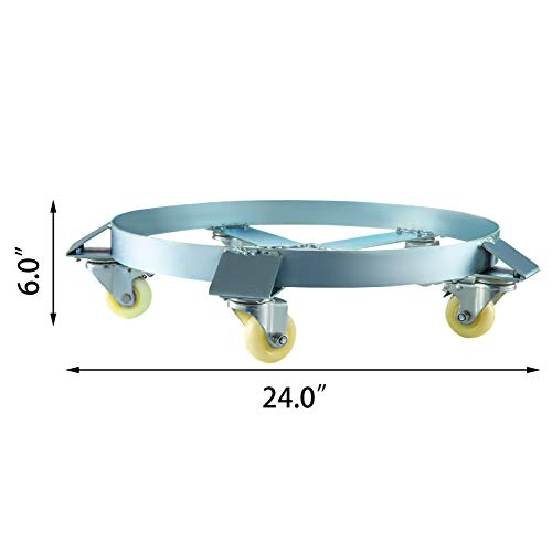 image for BestEquip 55 Gallon Drum Dolly w/ 5 Wheel, Steel Barrel Dolly 3-Pack, 