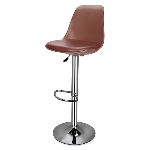 Image of DPI Metal Modern Height Adjustable and 360 Degree Revolving Bar Stool | Kitchen Chair Suitable for Kitchen Cafeteria Dining Office Shops | (1, Tan)