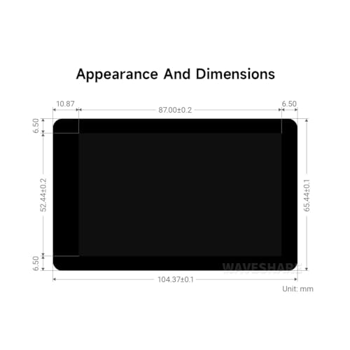 Image of waveshare 4inch Capacitive Touch Display Compatible with Raspberry Pi5 /4B /3B+ /3A+ /CM3+ /4 480x80 Resolution DSI Interface IPS Optical Bonding Screen