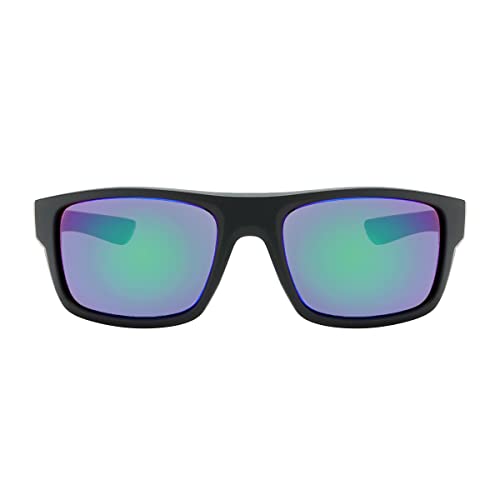 Piranha Fitz Men's Sports Sunglasses with Matte Black Frame and Blue Mirror Lens2