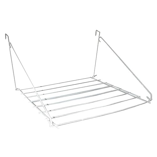 Amari Bargains Clothes Drying Rack - Over The Door 7m Utility Airer - Indoor Outdoor Towel Dryer, Hanging Towel Rail Holder, Collapsible Horse Rail - White Clothes Airer, 68 x 50 cm (1)