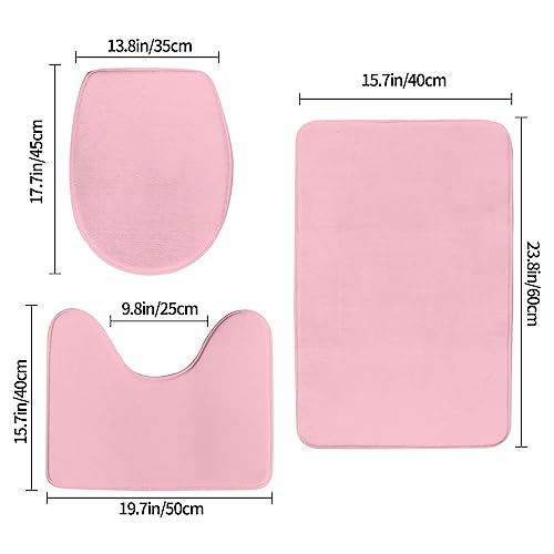 Alfombras de baño en forma de U color rosa para una ducha cómoda y cálida 3
