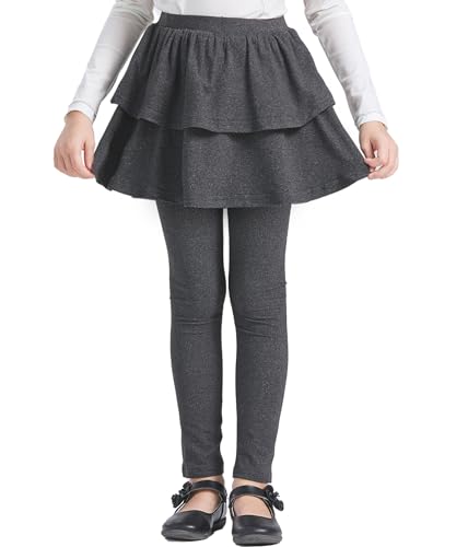 LUOUSE Girls' Pants with Skirt, Leggings for Girls 4-12 Years2