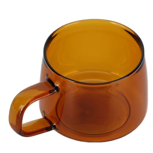 Beufee Amber Glass Coffee Mugs, 250ml Coffee Cups...