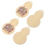 MUELODSIC Tarjetas de Amuleto de Riqueza Feng Shui de Latón 4 Piezas en Forma de Calabaza Doble Cara para Suerte y Prosperidad, Colgante Oriental Suerte para Oficina y Coche