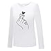 TUDUZ Camisas Mujer Manga Larga Blusas Impresión Tops Cuello Redondo Camisetas (Blanco.a,...