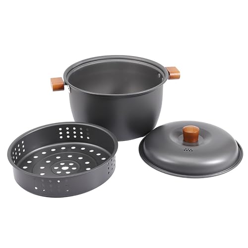 キャンプ クッカー クッカーセット キャンプ なべ 鍋セット アルミニウム合金 アウトドア 鍋 両手鍋 深型 直火 アルミ アウトドアケトル キャンピング 防災 登山用鍋 防錆 丸型 調理器具 2?4人に適応 軽量 収納袋付き 持ち運びに便利(4L トール