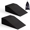 HarderWill Yoga Foam Wedge Blocks (Pair), Calf Raise Block, Calf Stretcher, Yoga Wrist Support, Balance, Pushup, Fitness, Pilates, Heel Stretcher, Squat Wedge with Gym Bag