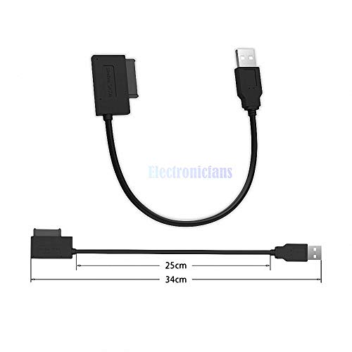 Cable Adaptador USB 2.0 a SATA 13 Pin Slimline para Laptop miniatura 5