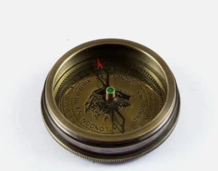 Brújula Antigua de Latón Vintage 1920 miniatura 2