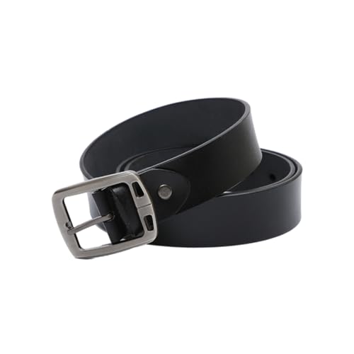 Retro Men Belt Genuine Leather Alloy Pin Buckle Stylish Minimalist for Jeans Dress