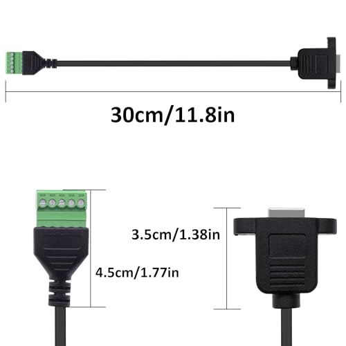 Adaptador USB tipo B hembra a bloque de terminales de tornillo de 5 pines 7