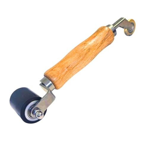 HSS Andrückrolle schwarz mit ergonomischem Holzgriff & Kugellager (Kombiroller)
